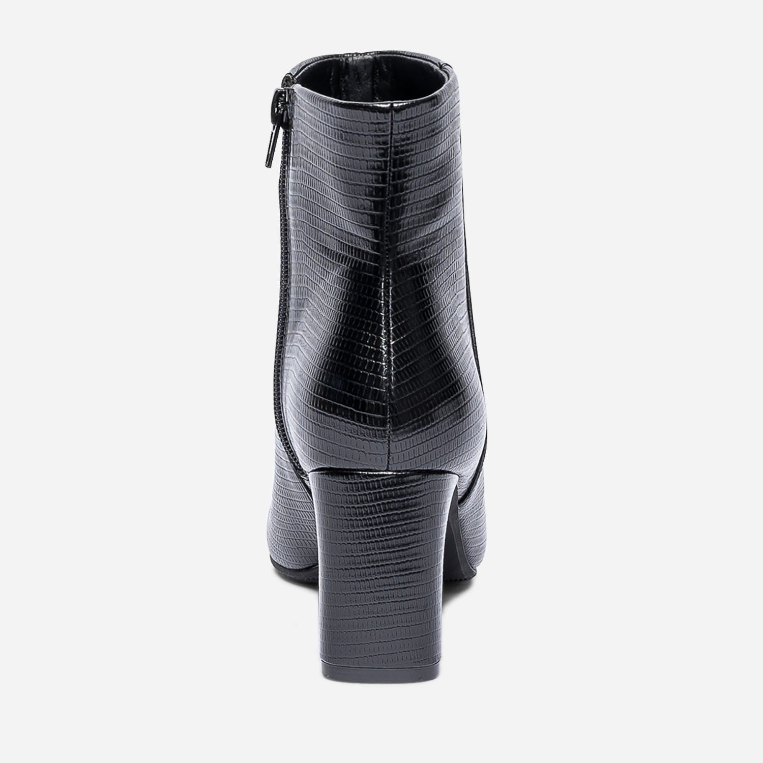 Boots noir embossé effet python