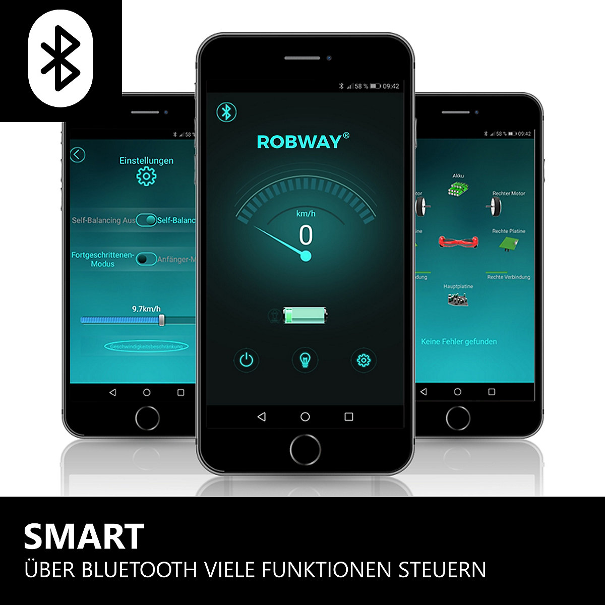 Kinder Elektrofahrzeuge E-Balance Hoverboard W1 - 6,5 Zoll - 700 W - 15 km/h - App