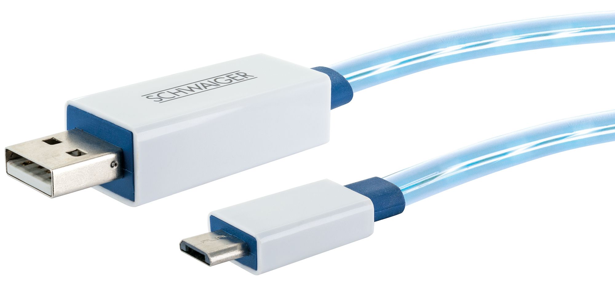 Schwaiger 0,8 Meter leuchtendes Micro USB Sync und Ladekabel