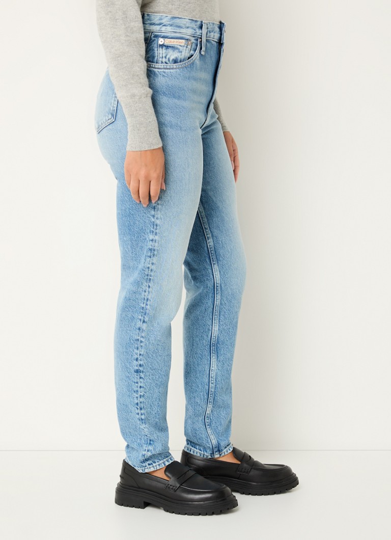 Jeans mom fit a vita alta Calvin Klein, lavaggio chiaro
