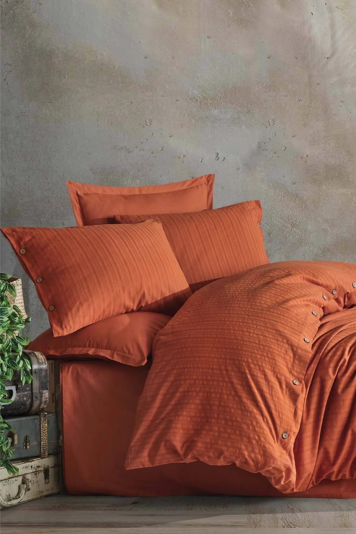 Nordqueen  Bettwäsche Einzelbett - Orange - Unifarben