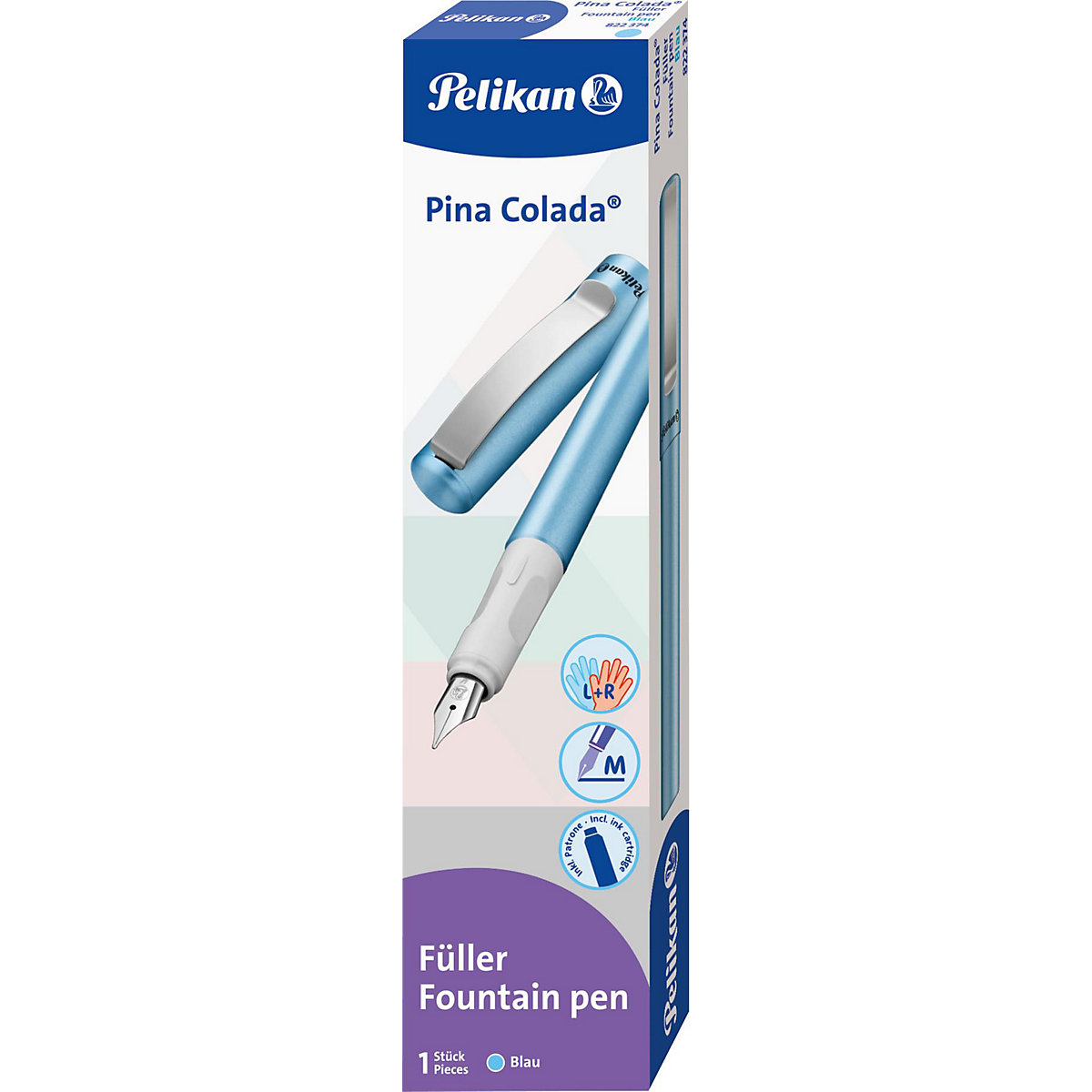 Füllhalter Pina Colada blau, inkl. Patrone