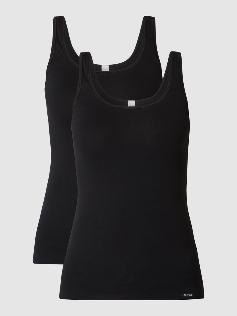 Tanktop im 2er-Pack in schwarz