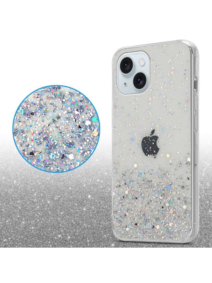 cadorabo Hülle für Apple iPhone 15 Glitter in Transparent mit Glitter günstig kaufen onesize
