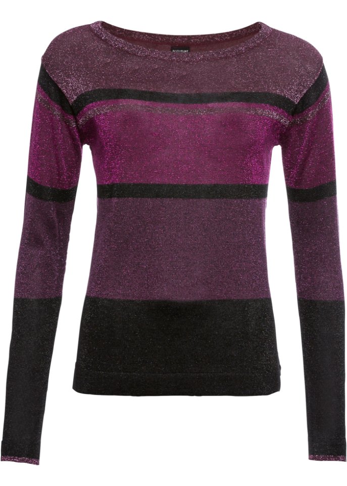 Lurex-Pullover mit Streifen