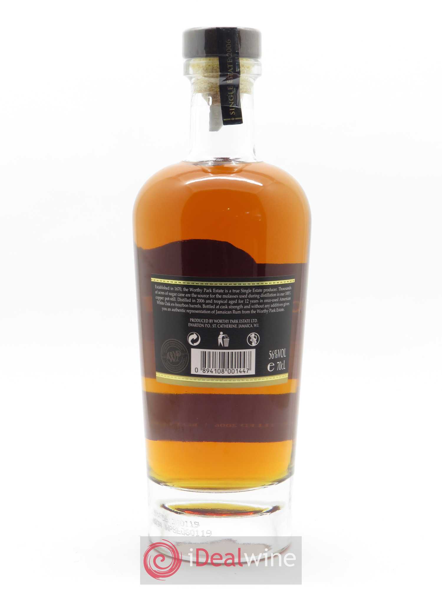 Rum Worthy Park Single Estate Reserve (70 cl) 2006 - Lot de 1 Bouteille