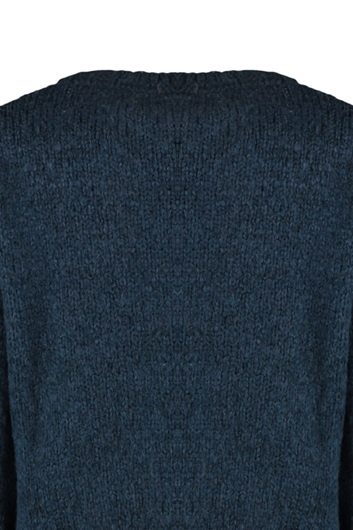 Trendyol Collection  Blauer, weich strukturierter Basic-Strickpullover mit weiter Passform TWOAW23KZ00185