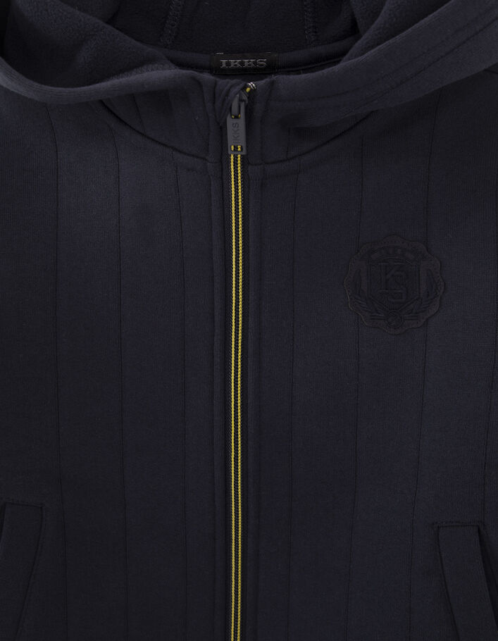 Cardigan marine molleton effet rayures garçon