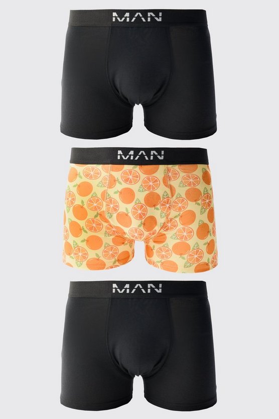 3er-Pack Boxershorts mit Orangen-Print