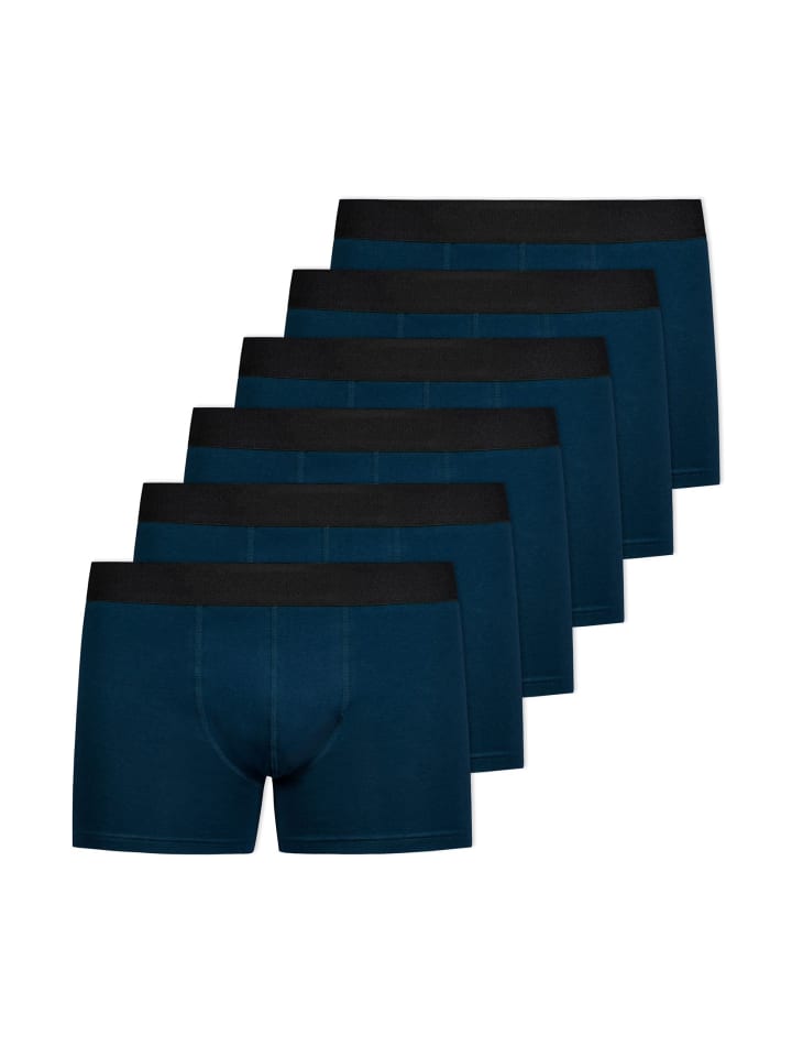 SNOCKS Boxershorts ohne Logo aus Bio-Baumwolle 6 Stück in Blau günstig kaufen