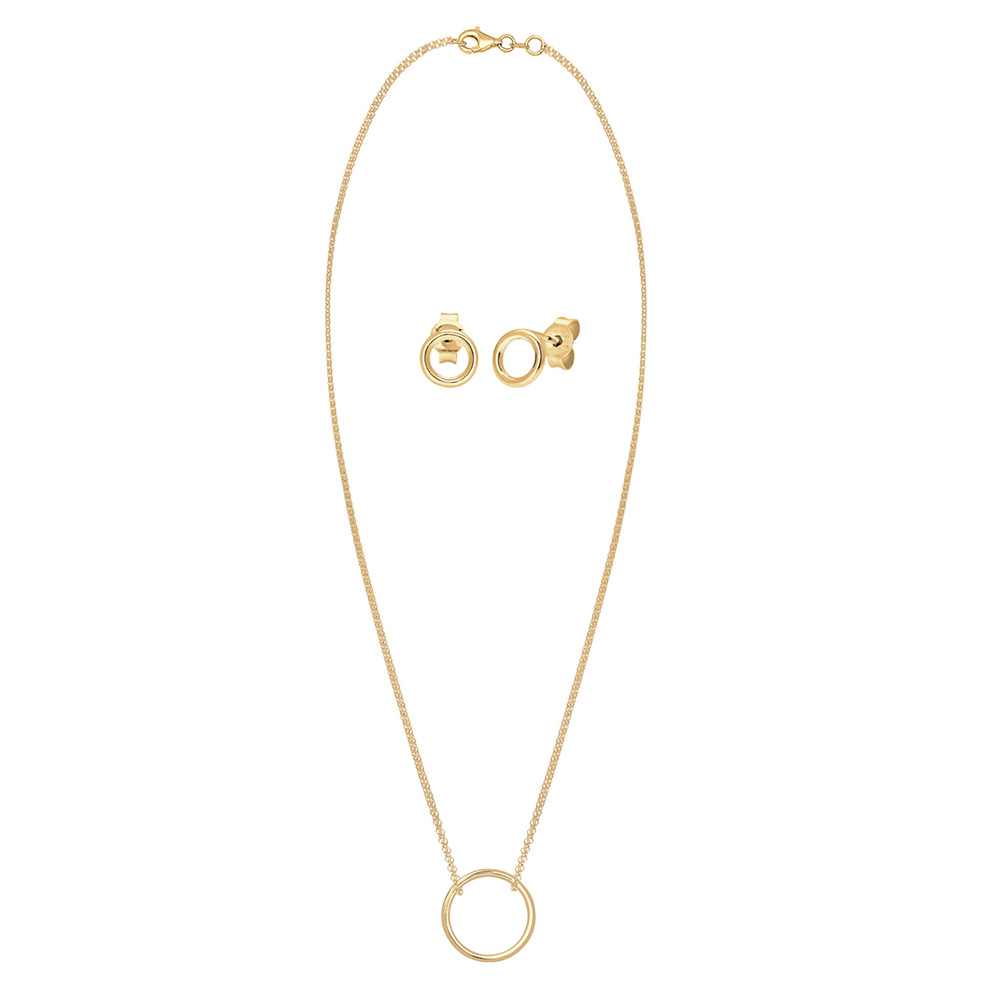 Elli Elli Ensemble de Bijoux Geo Kreis Basic Minimal 925 Sterling Silber Cercle Bijoux