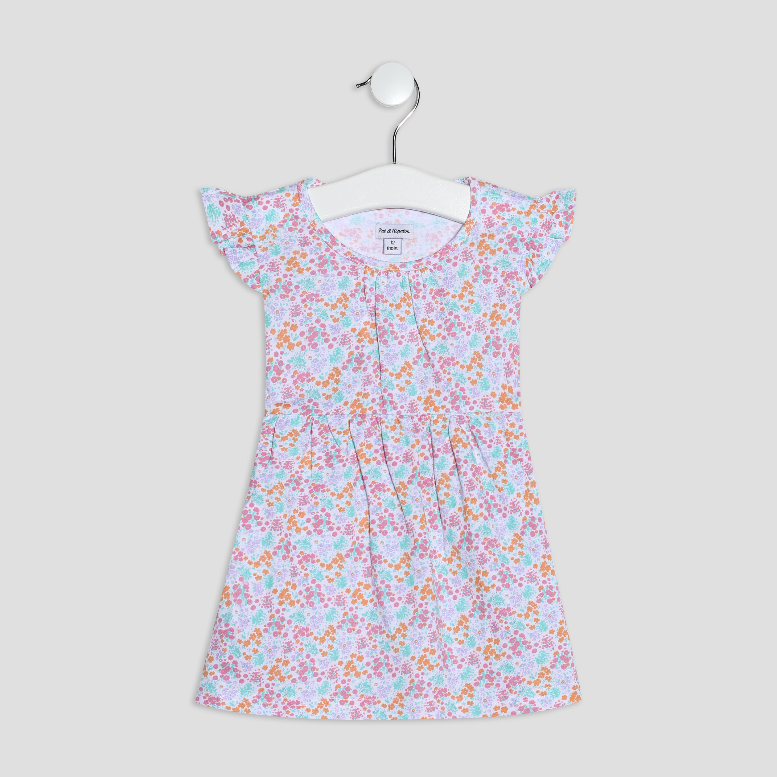 Robe volantée manches courtes blanc bébé fille | La Halle