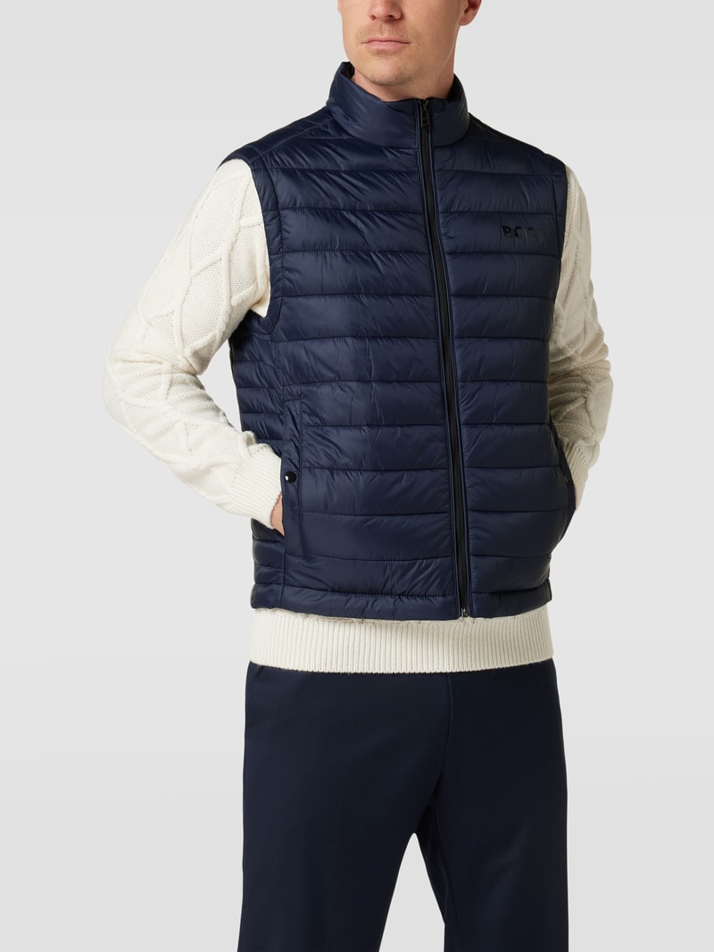 Steppweste mit Stehkragen Modell 'Calano' in marineblau