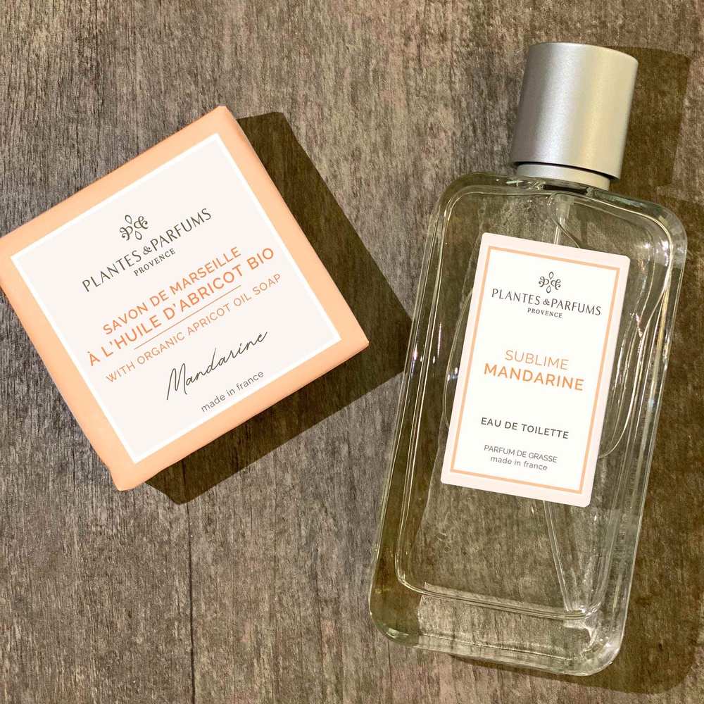 Plantes et Parfums Huile Végétale d'Abricot - Parfum Mandarine Savon de Marseille
