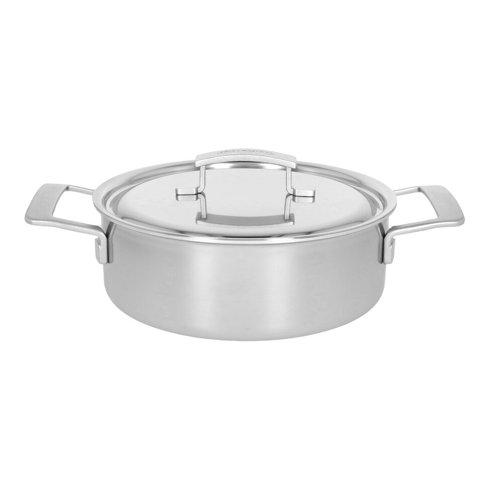 Bratentopf mit Deckel 24 cm, 18/10 Edelstahl