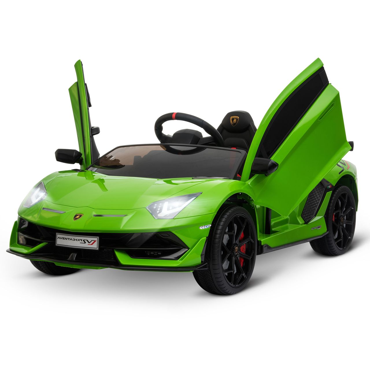 HOMCOM Kinderauto Lamborghini SVJ Elektroauto für 3-8 Jahre mit MP3 Grün