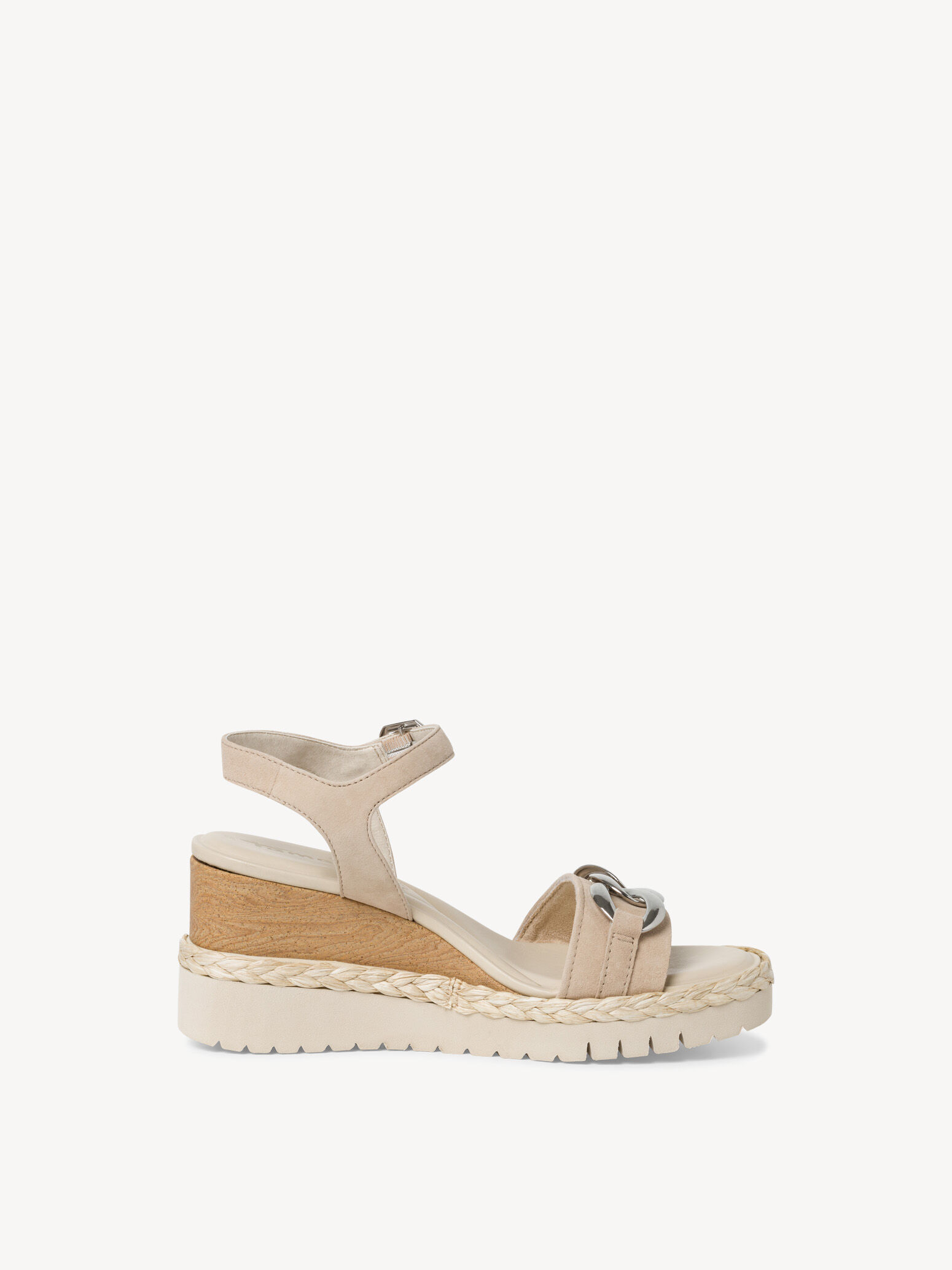 Sandale à talon en cuir - beige