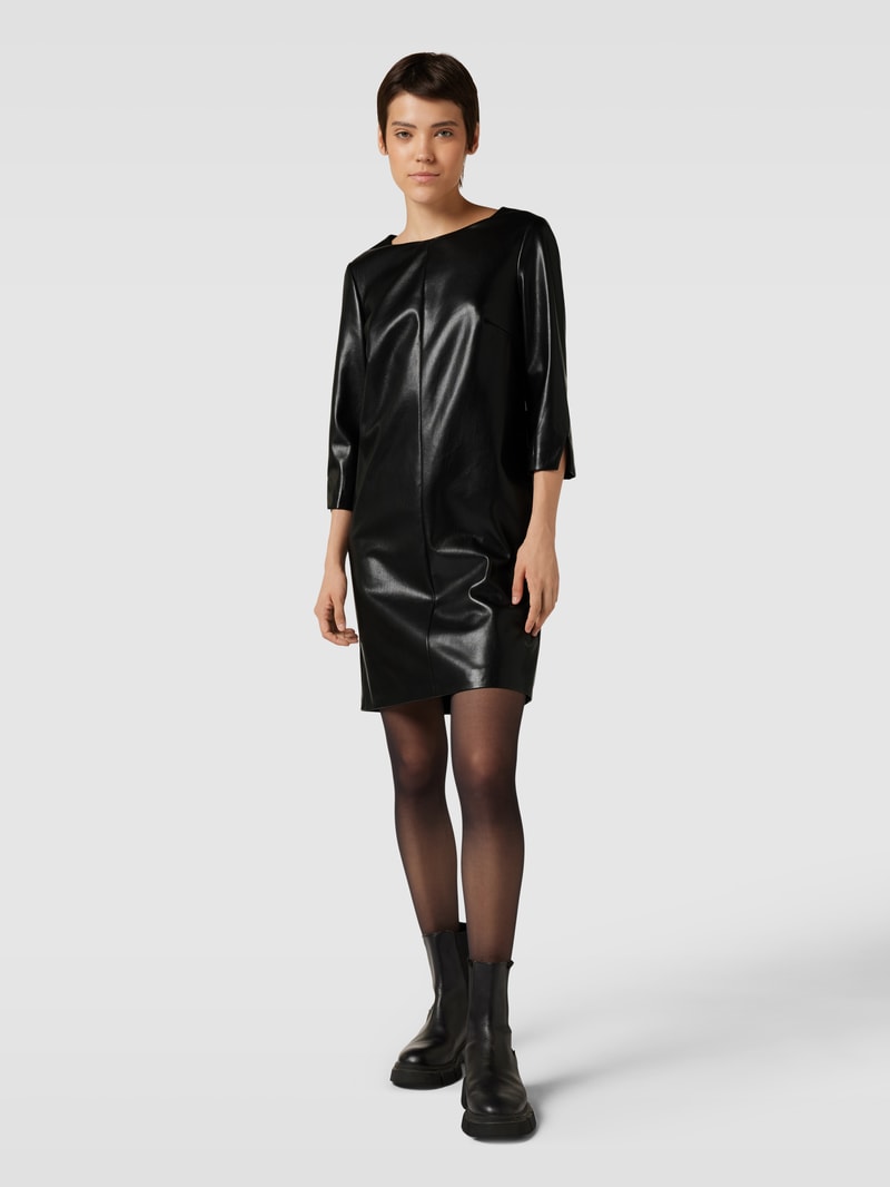 Minikleid in Leder-Optik in schwarz