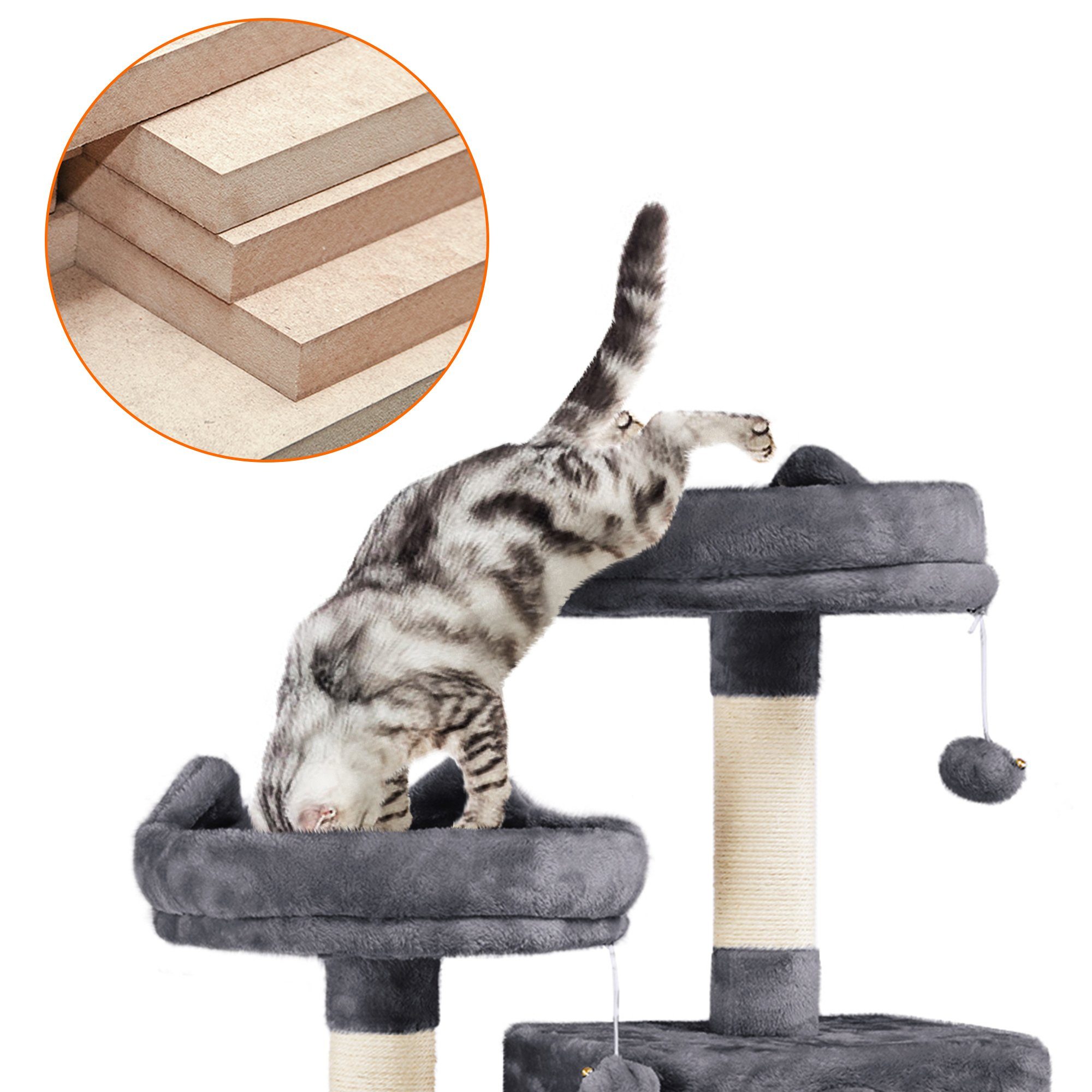 Yaheetech Kratzbaum 158/179 cm Katzenbaum, Stabiler Kletterbaum Katzenhaus