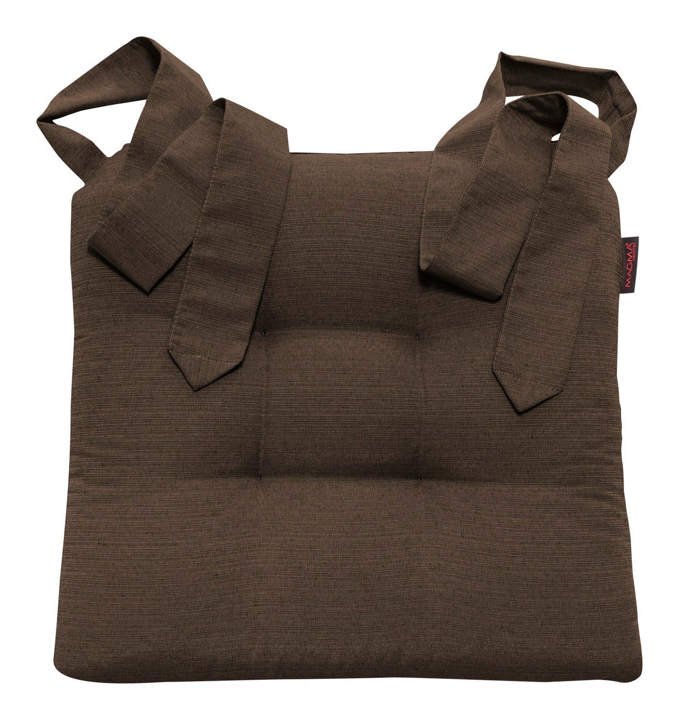 Magma Heimtex Sitzkissen Fino Schleifenband Stuhlauflage Rattanstühle extra dick 2er Set, Schlaufenband
