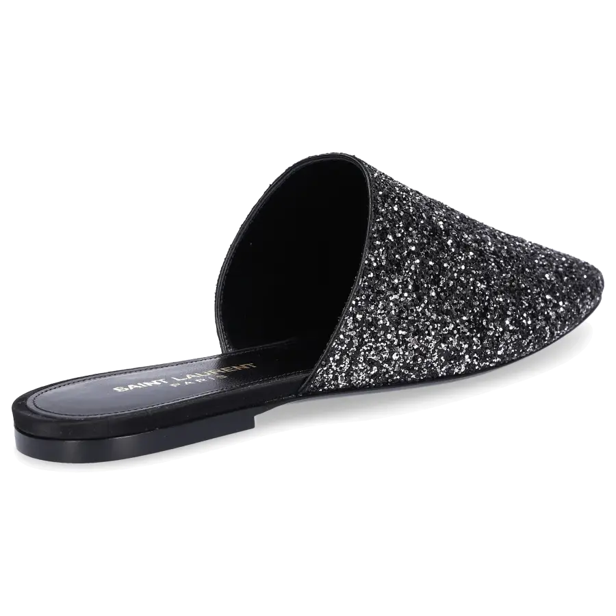 Saint Laurent - Slipper BLISS Glitter Glitzer grau - grau