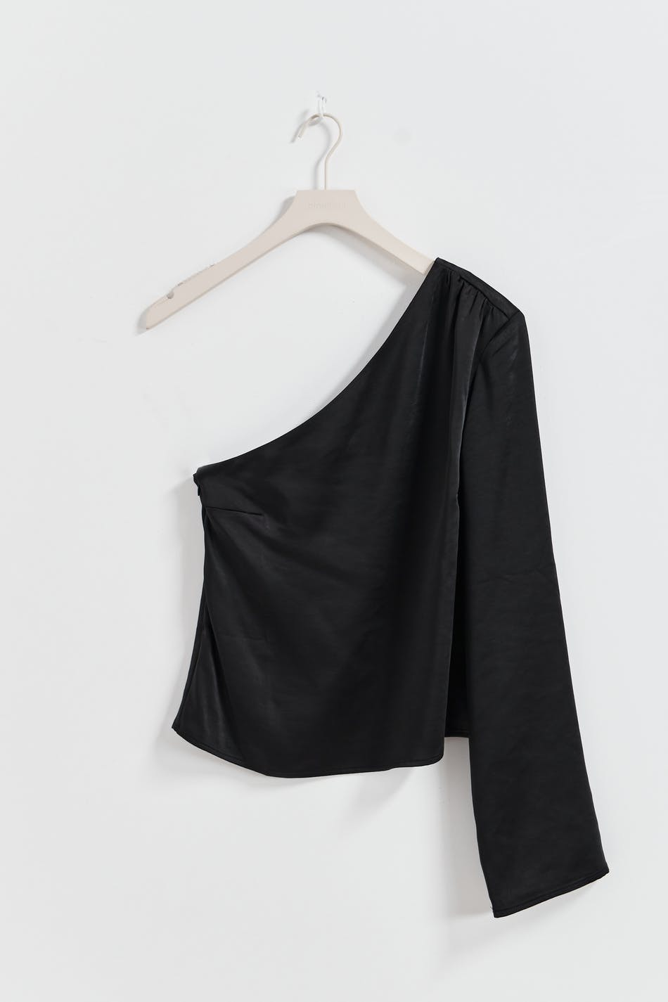 One shoulder satin blouse