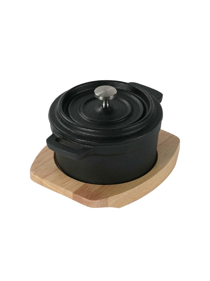 Stoneline Mini Cocotte 9 cm Gusseisen, Kleiner Emaille Topf in Schwarz günstig kaufen 9 cm