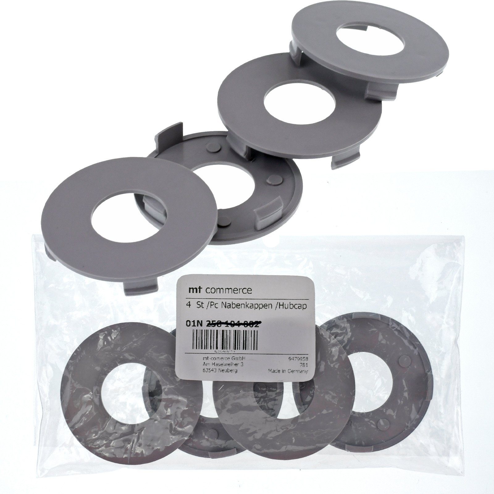 RKC Radkappe 4X 59,2mm Nabenkappen Radnaben Kappen Grau Flach für DBV Felgen