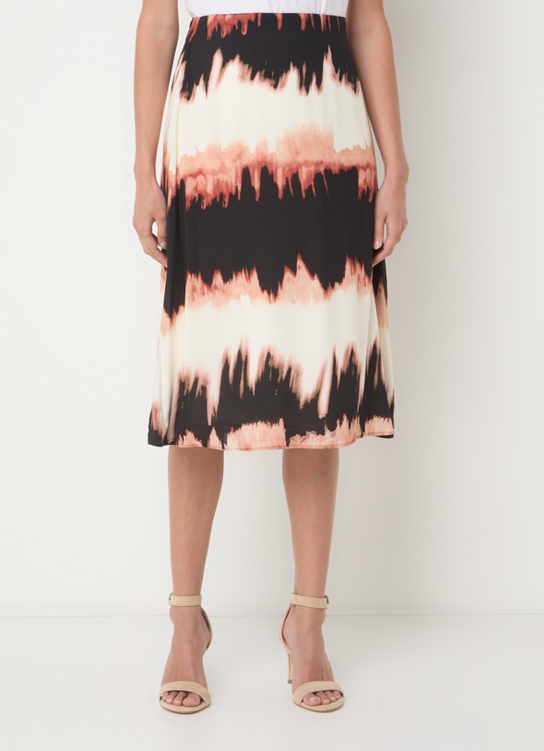 Jupe midi Taifun Rock à motif tie-dye
