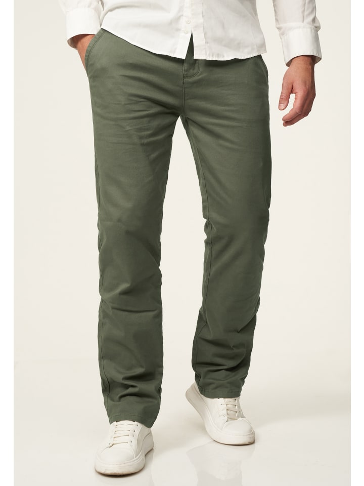 DAILY COTTON Chinohose - DCDAVIE Chino Hose Jeans Stoffhose Straight-Fit in Khaki günstig kaufen