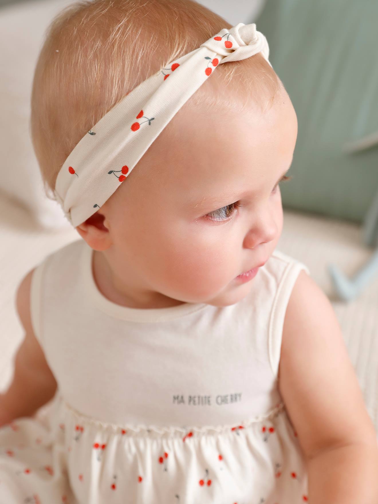 Vertbaudet Kleid mit Haarband für Mädchen Baby - wollweiß