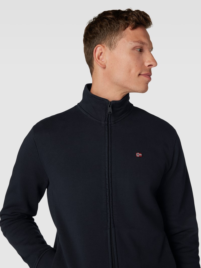 Sweatjacke mit Logo-Detail Modell 'BALIS' in schwarz