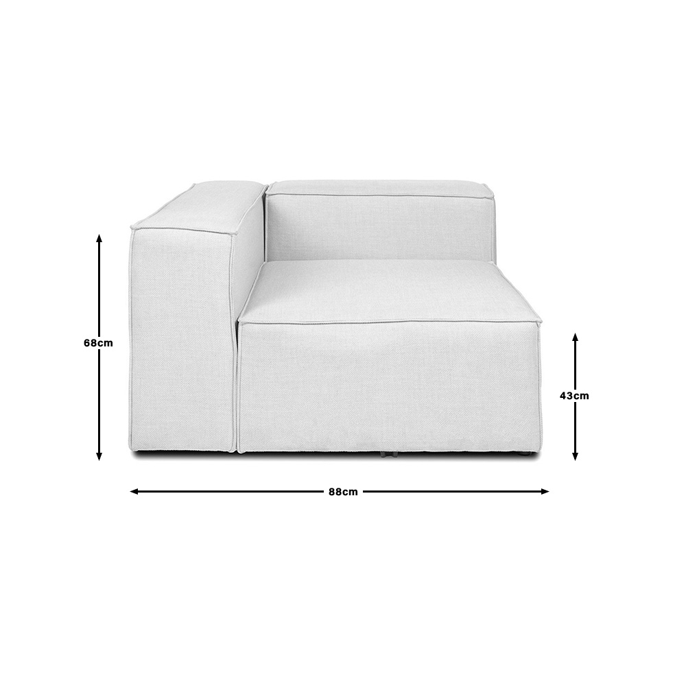 Home Deluxe Modulares Sofa VERONA Linkes Ecksofa - hellgrau