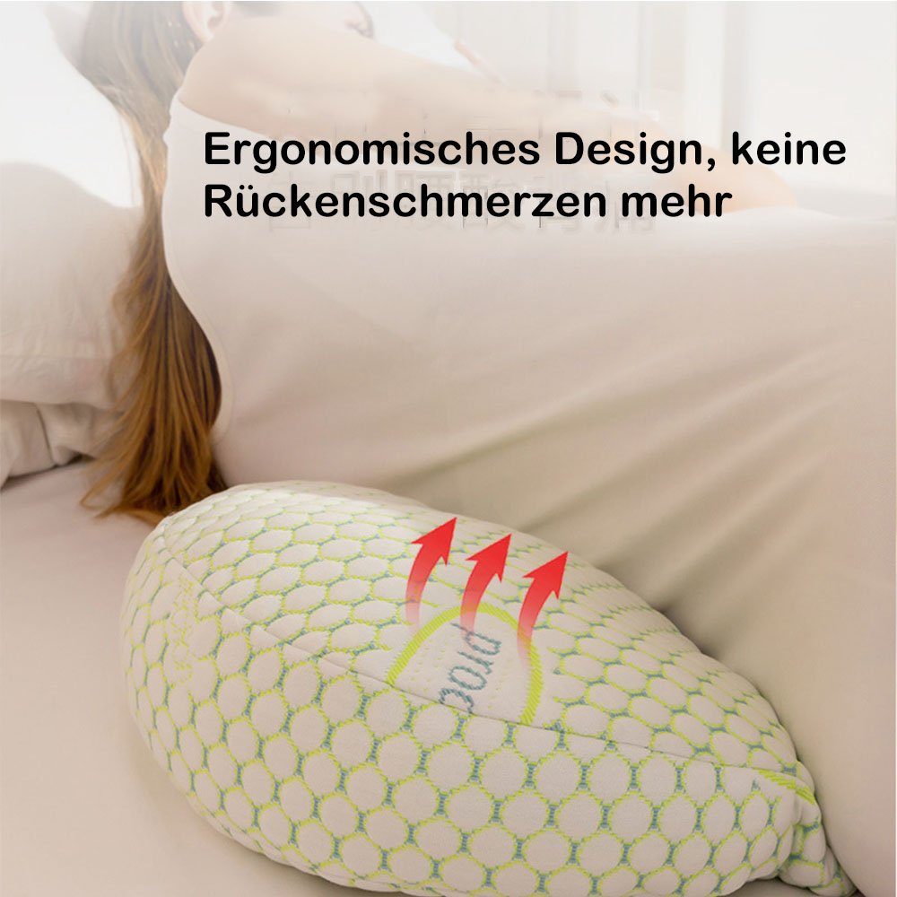 NUODWELL Seitenschläferkissen Lumbalkissen Rücken Hüfte Lendenwirbelstütze für schwangere Frauen