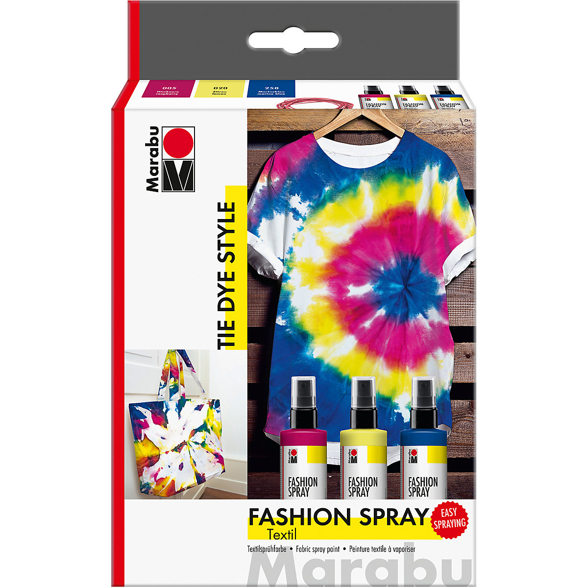 Fashion-Spray Tie Dye Style Textilsprühfarbe, 3 x 100 ml