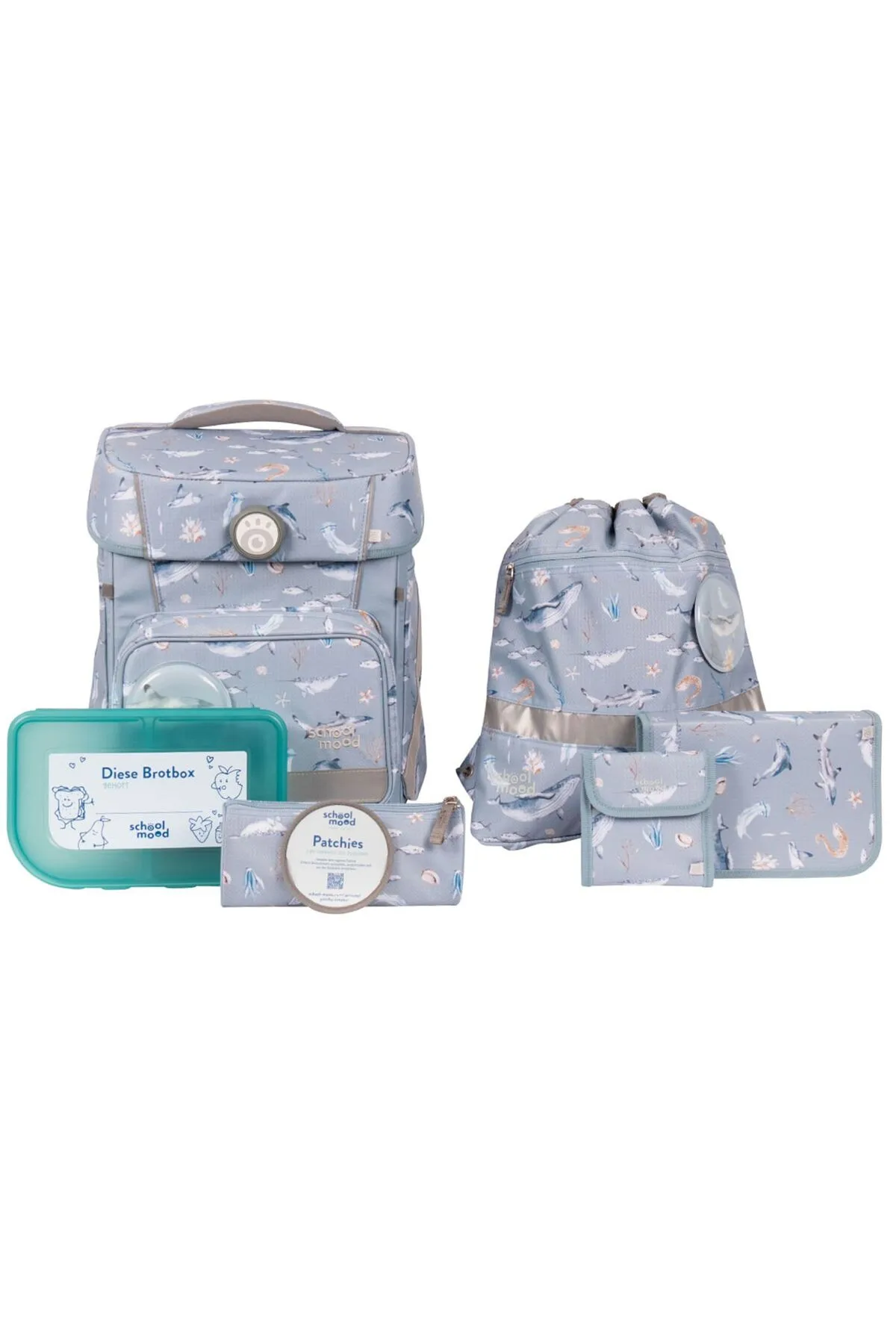 School Mood  Schulrucksack - Türkis - Unifarben