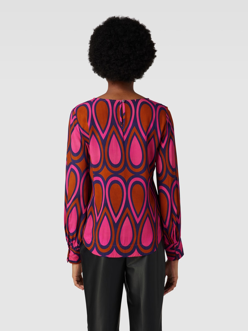 Bluse mit Allover-Muster aus Viskose in pink