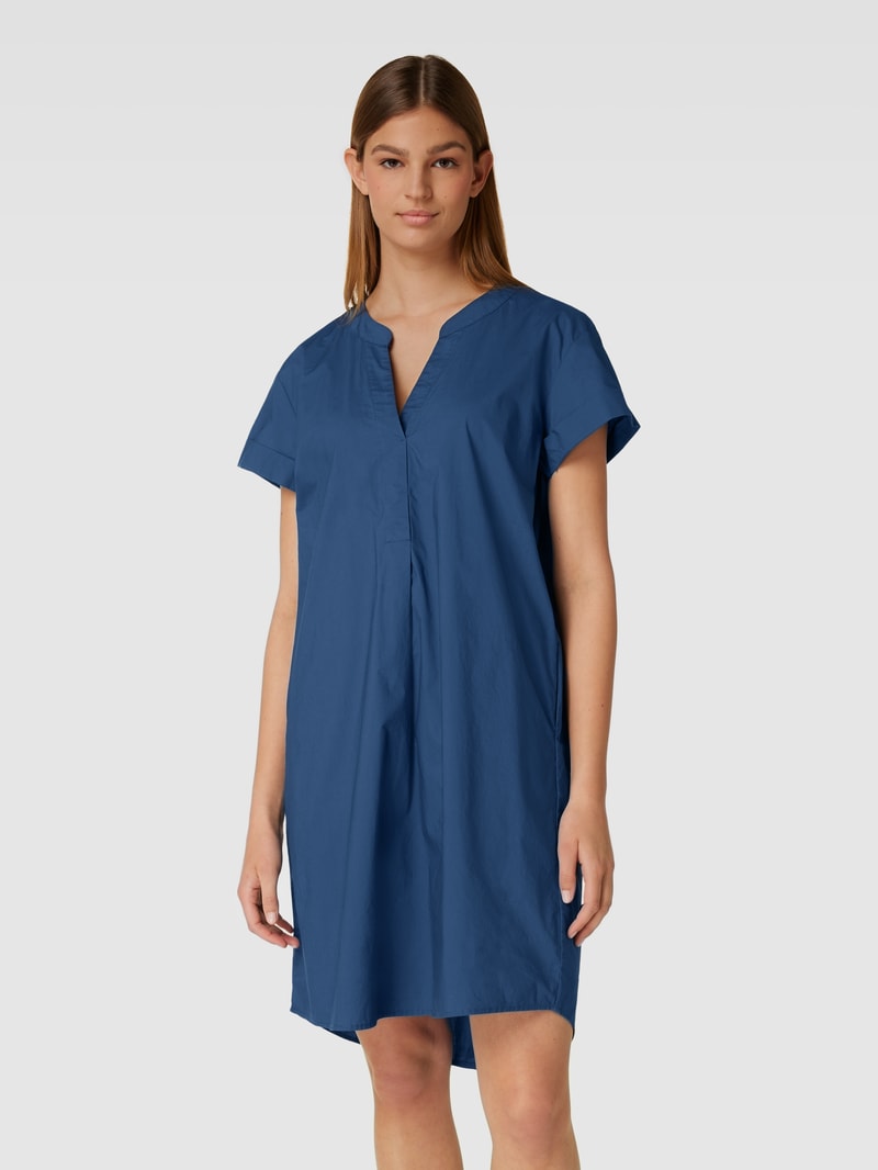 Tunikakleid in Minilänge mit Tunikakragen in blau