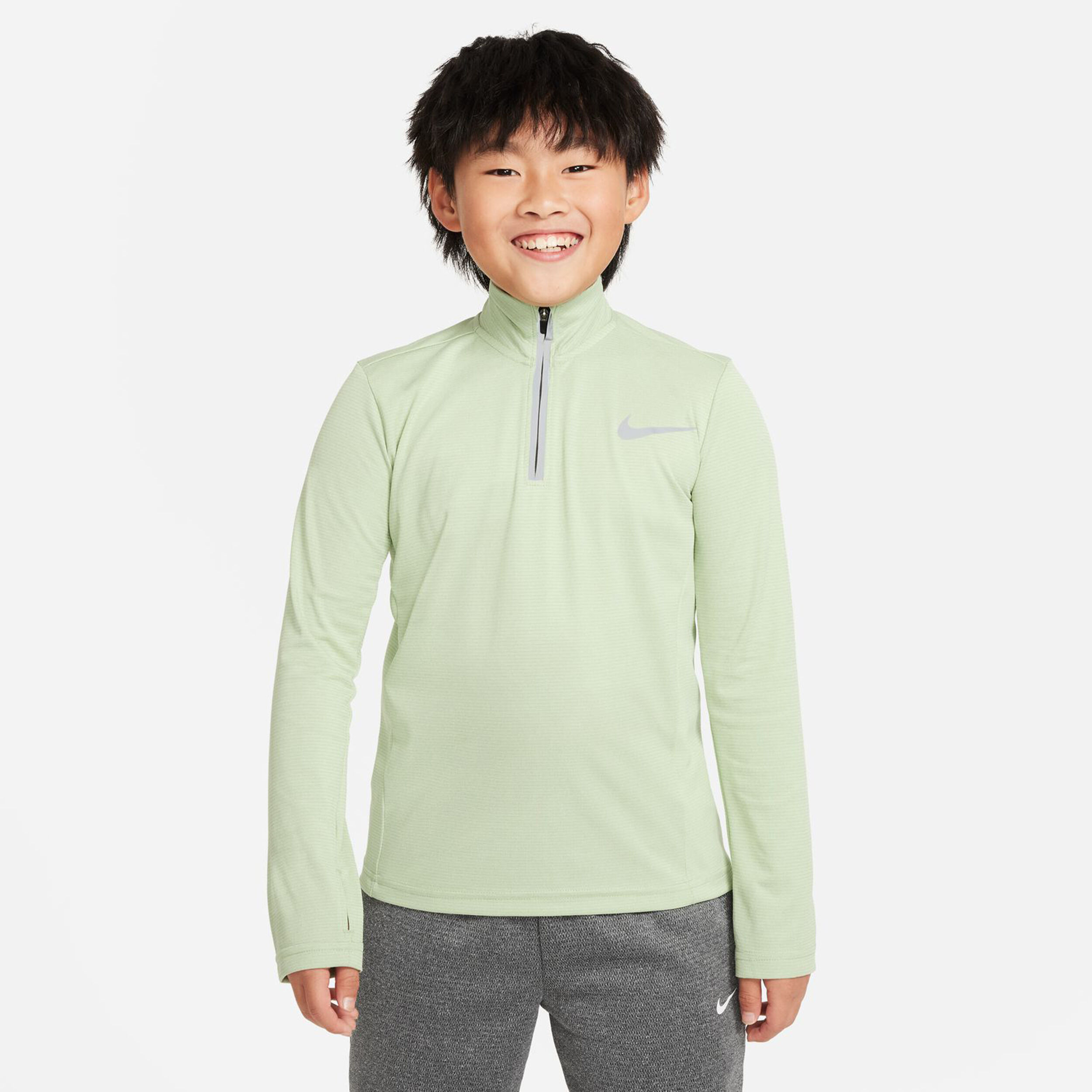 Dri-Fit Poly+ 1/4 Zip Longsleeve Jungen - Hellgrün