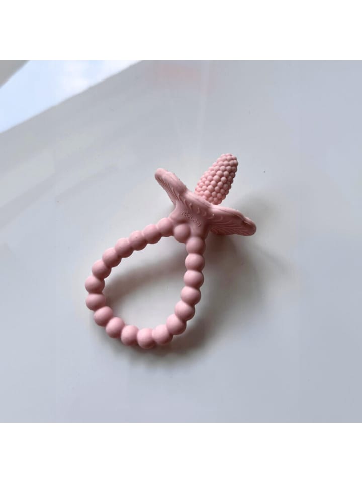 RaZbaby Baby Beißring Himbeere aus Silikon - Zahnungshilfe ab 3 Monaten in Rosa günstig kaufen onesize