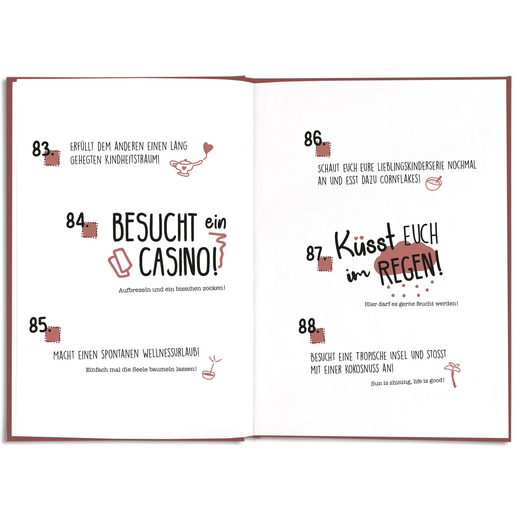 CUPCAKES & KISSES Notizbuch Bucket List Buch für Paare, Geschenk für Sie & Ihn, Geschenke für Paare und Partner, Geschenk für