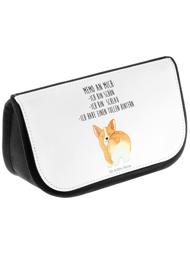 Mr. & Mrs. Panda Kosmetiktasche Corgi Po mit Spruch in Weiß günstig kaufen onesize