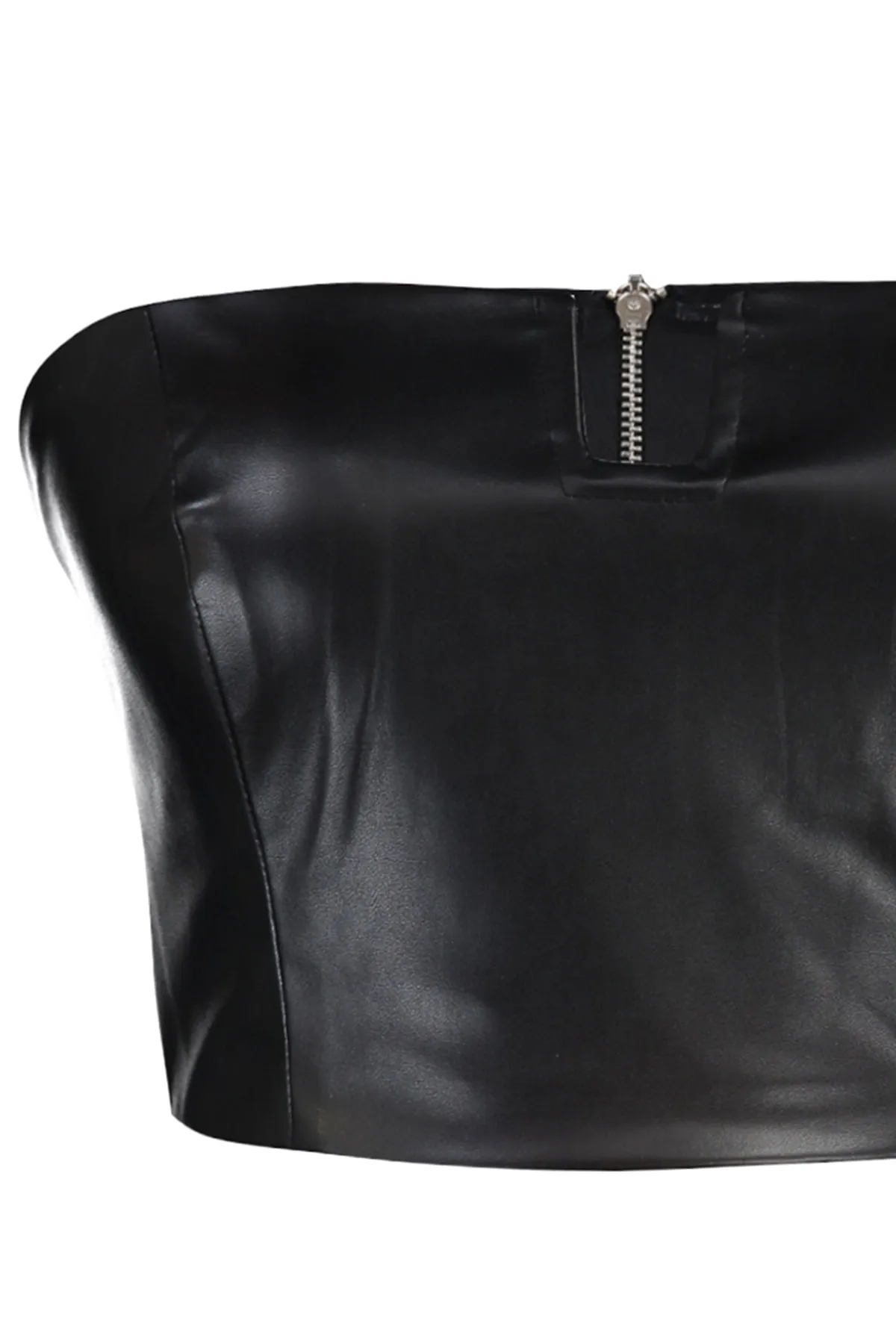Trendyol Collection  Schwarzes Kunstleder-Bustier TPRSS22BS0010