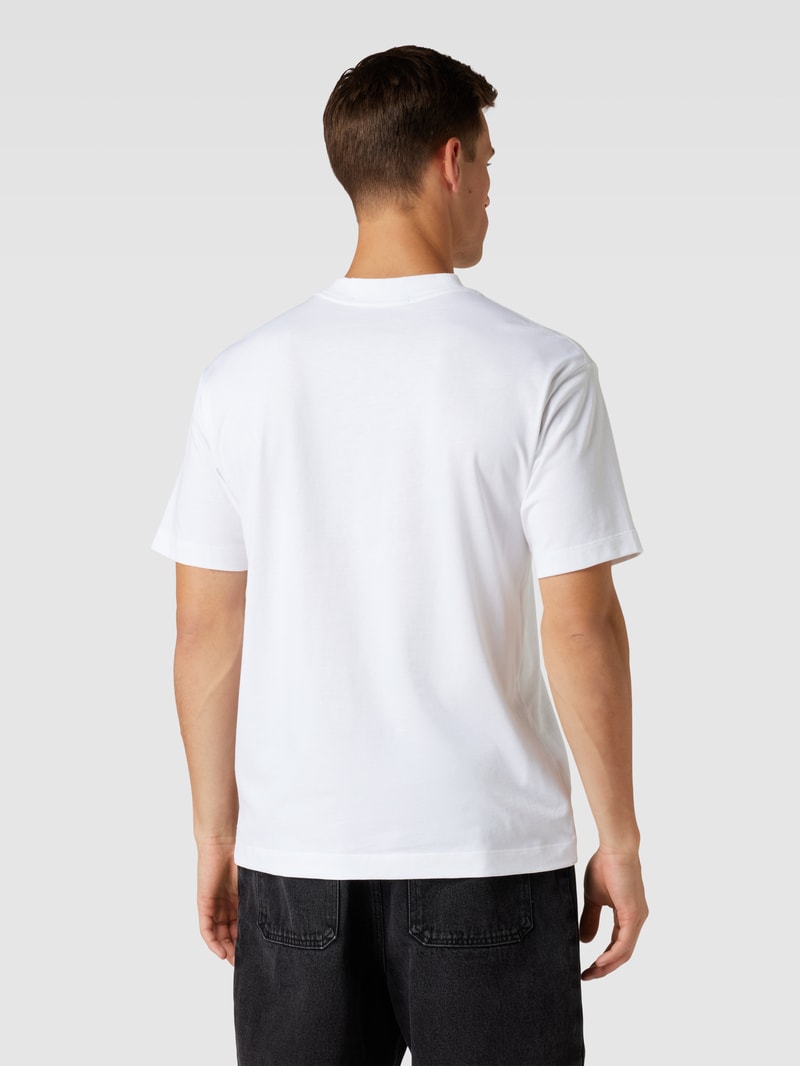 T-Shirt aus Baumwolle mit Label-Print in weiss