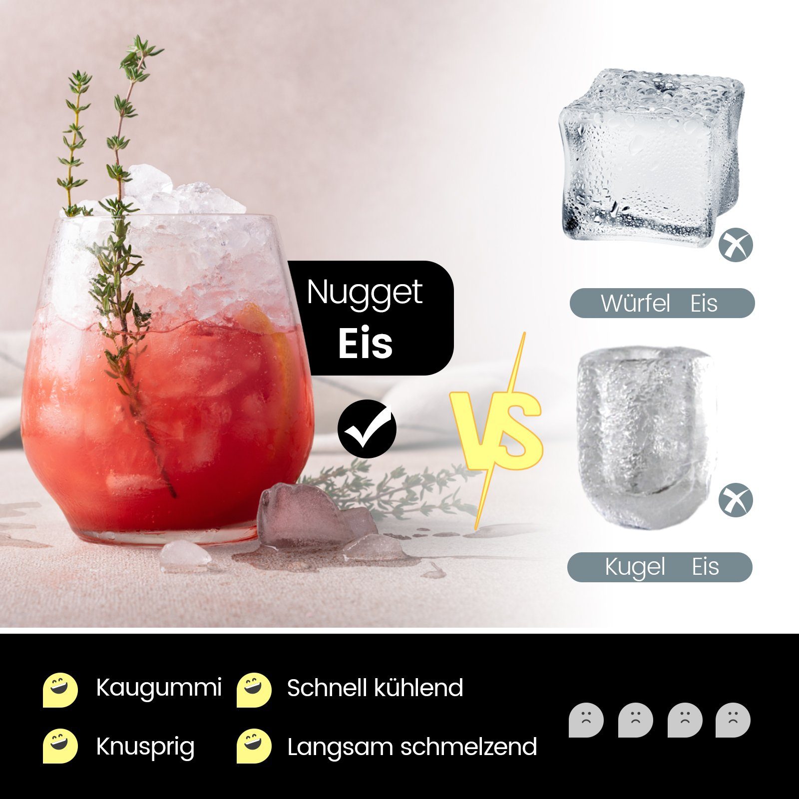 COSTWAY Eiswürfelmaschine, 27kg in 24H, 1,5kg in 5 Min, 4 kg Kapazität