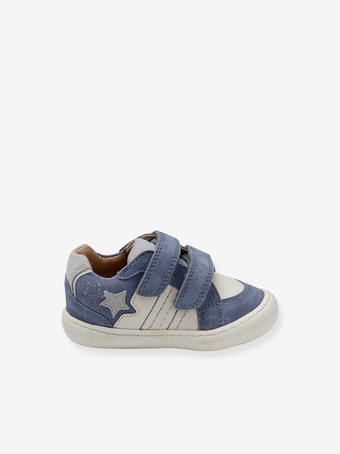 Vertbaudet Baby Klett-Sneakers mit Stern - wollweiß