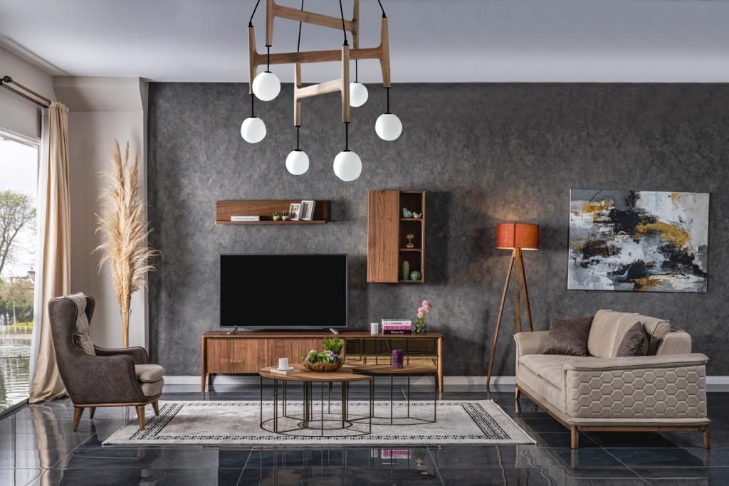 JVmoebel Wohnzimmer-Set rtv Lowboard Wohnzimmer Set tv Ständer Sideboard Regale Wohnwand, (3-St)