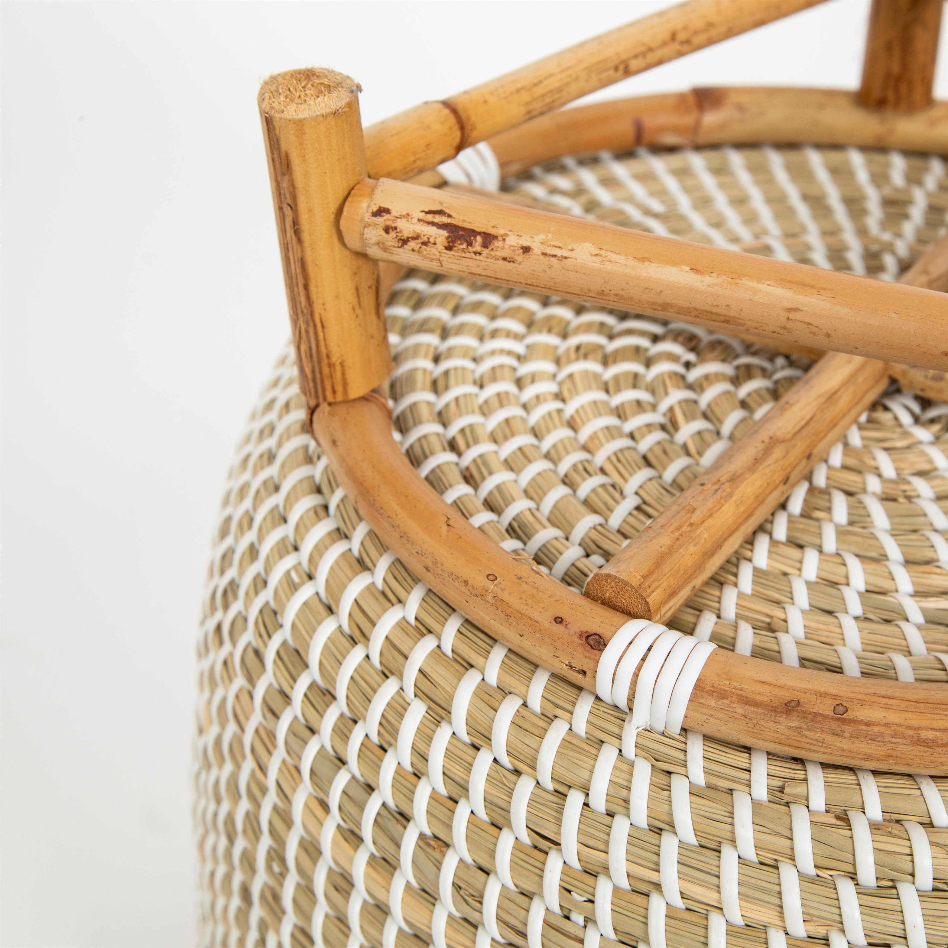 Terra Home Übertopf Pflanzenübertopf 2 er Set Seegras Rattan Ø32/25 H29/19 blau (2 er Set, 2 St), 2 er Set Blumentopf Übertopf Füllkorb