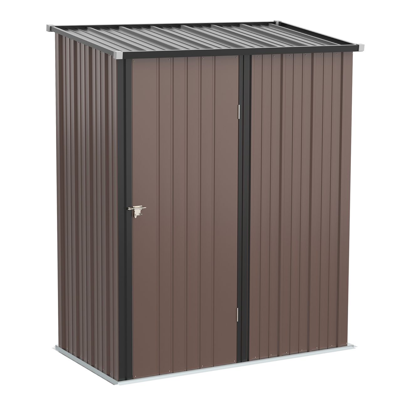 Outsunny Gerätehaus mit Pultdach 1,34 m² Metall Gartenhaus Geräteschuppen