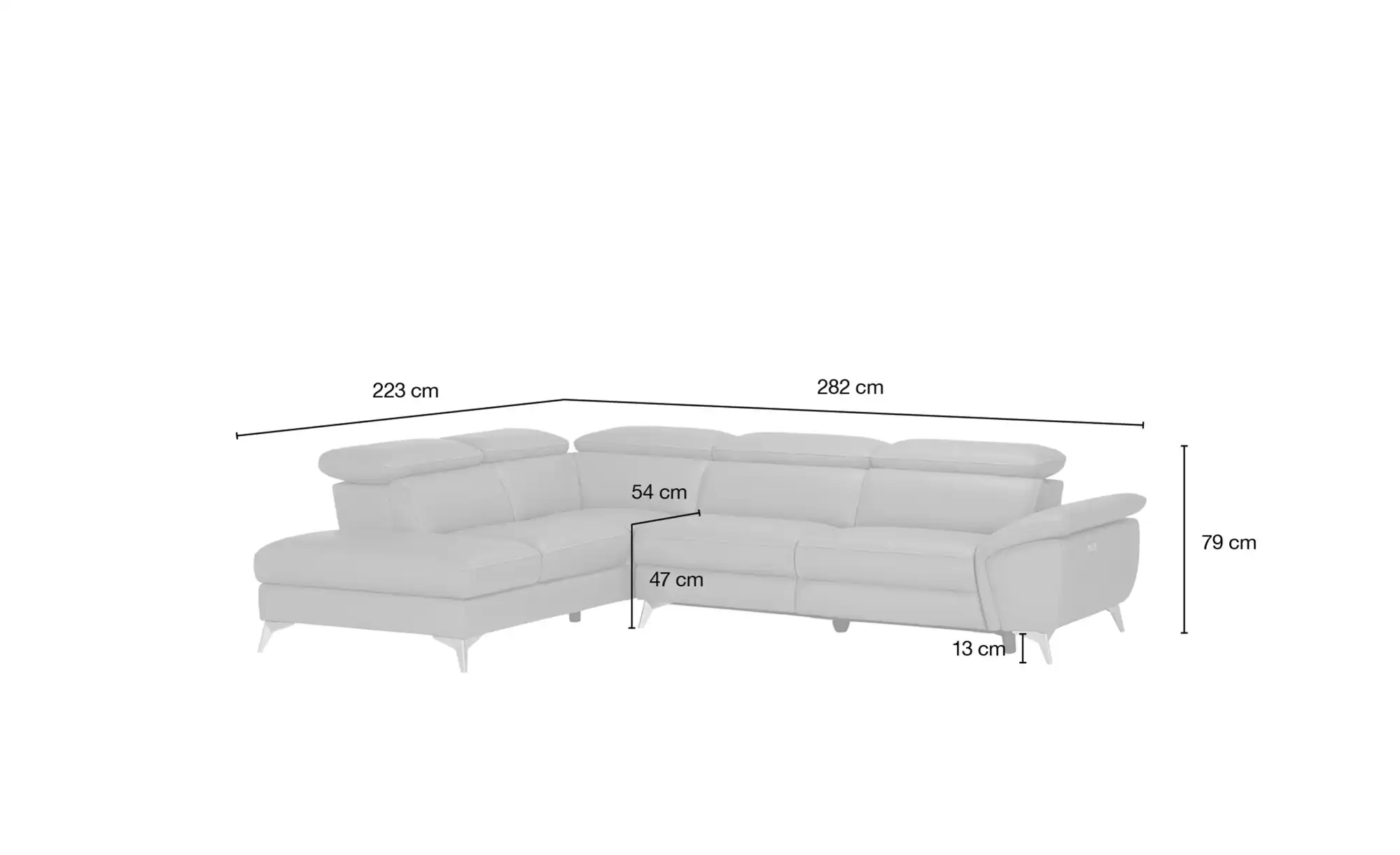 Primo Ecksofa mit elektrischer Relaxfunktion Danae